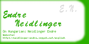 endre neidlinger business card